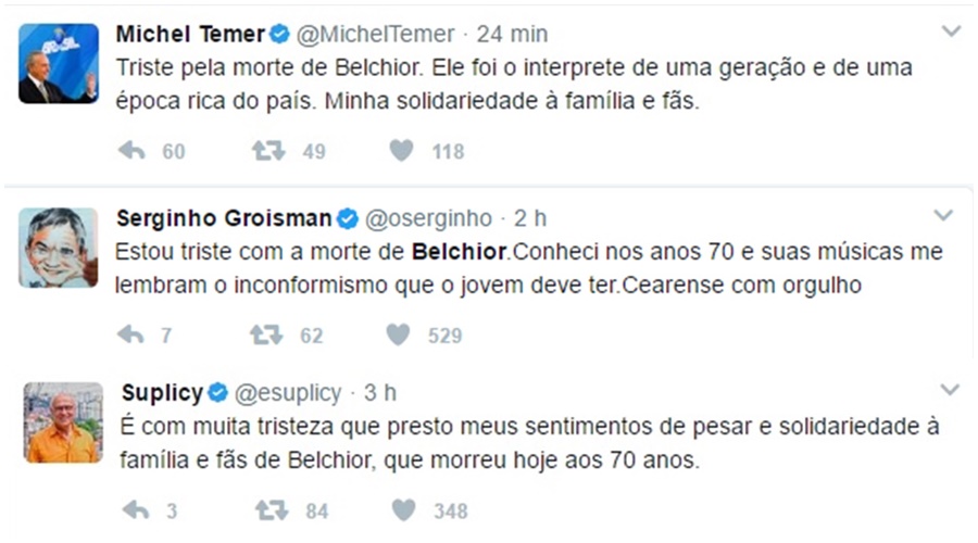 Repercussão da morte de Belchior