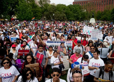 Protesto contra políticas imigratórias de Trump