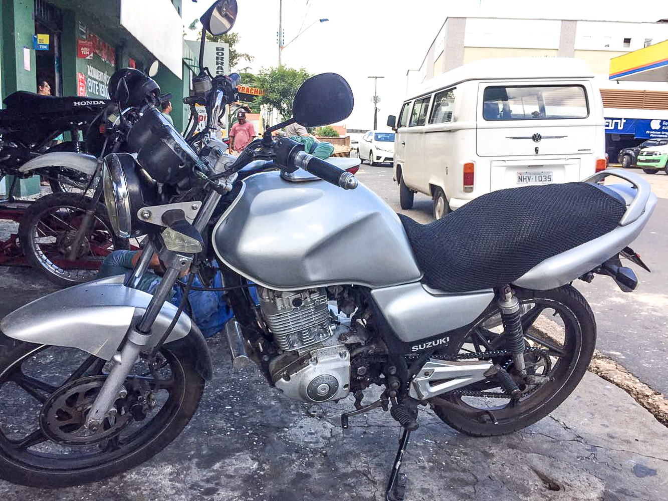 Moto envolvida no acidente