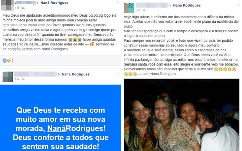 Amigos lamentam a morte de Noadya Rodrigues