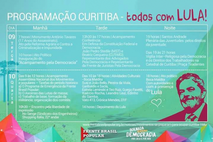 Programação do ato