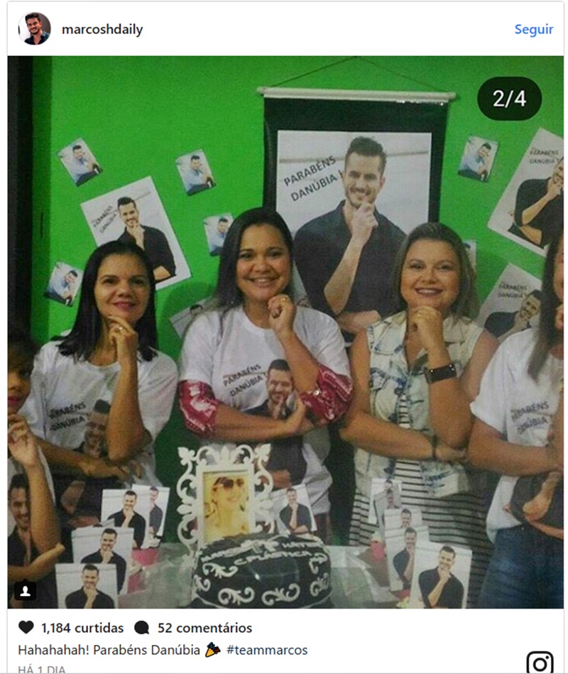 Marcos Harter vira tema de festa de aniversário de fã