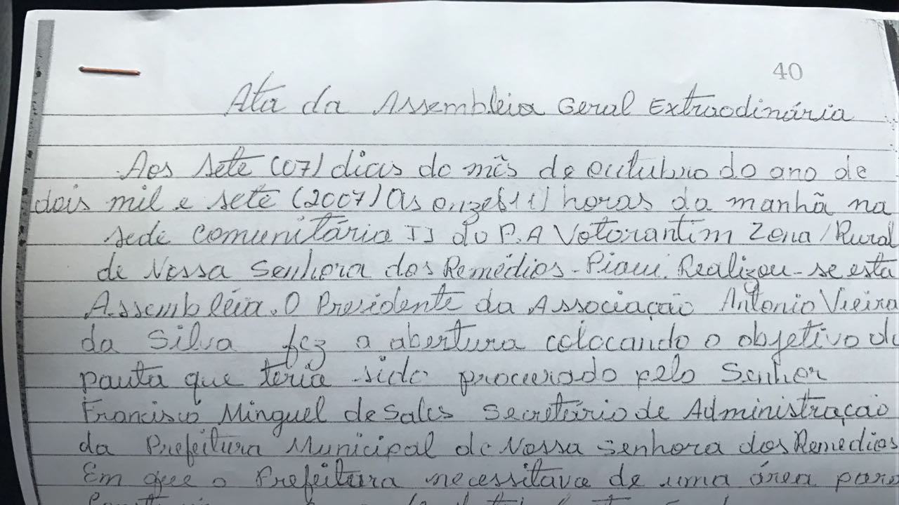 Ata da assembleia