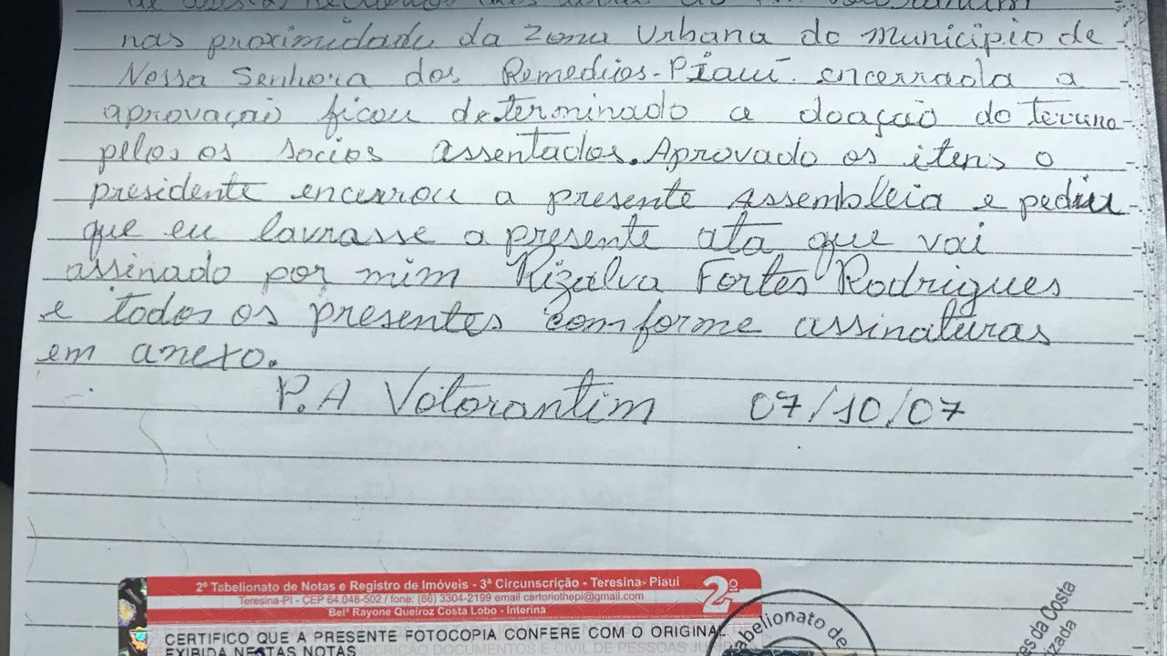 Ata da assembleia