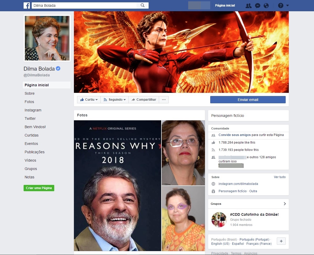 Página Dilma Bolada, no Facebook