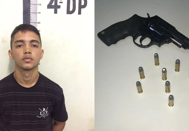 Com o suspeito foi apreendido a arma da vitima