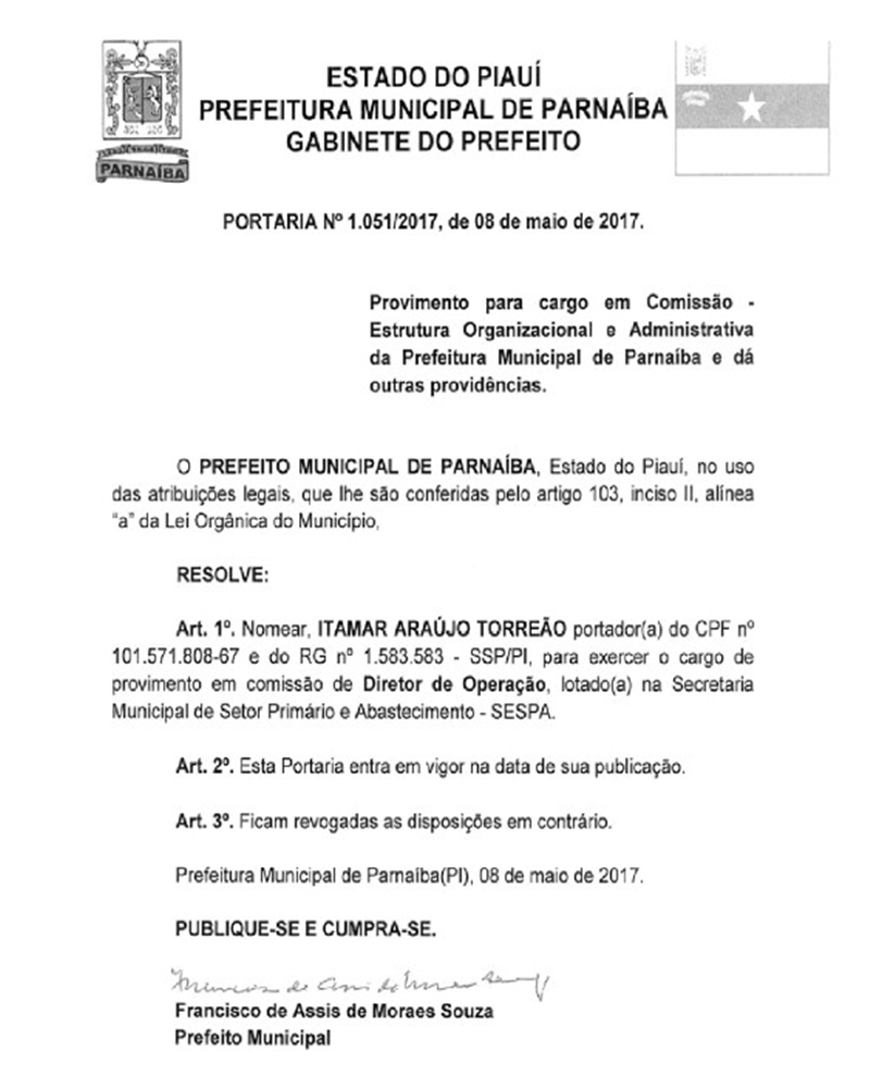 Nomeação de Itamar Araújo