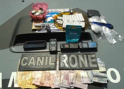 Material apreendido pela polícia