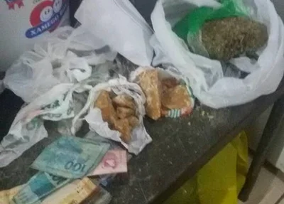 Material apreendido pela polícia