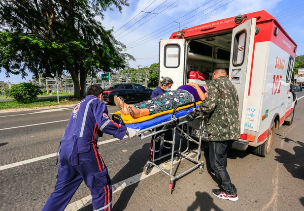 Grávida envolvida no acidente