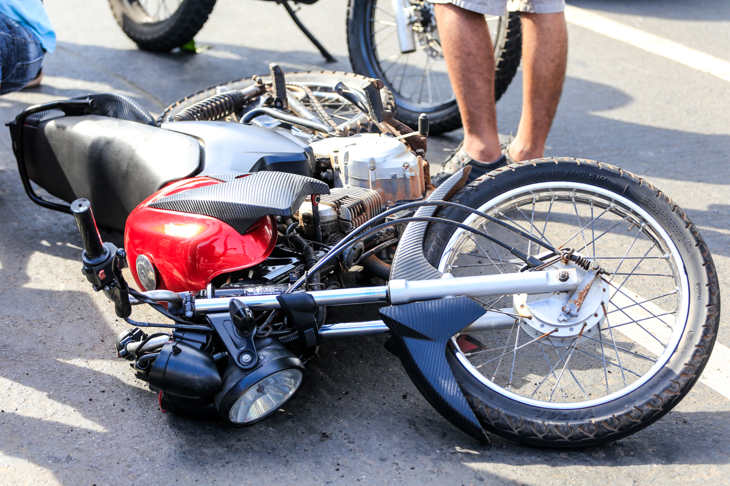 Moto envolvida no acidente