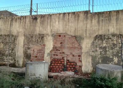 Muro foi reconstruído após fuga dos detentos