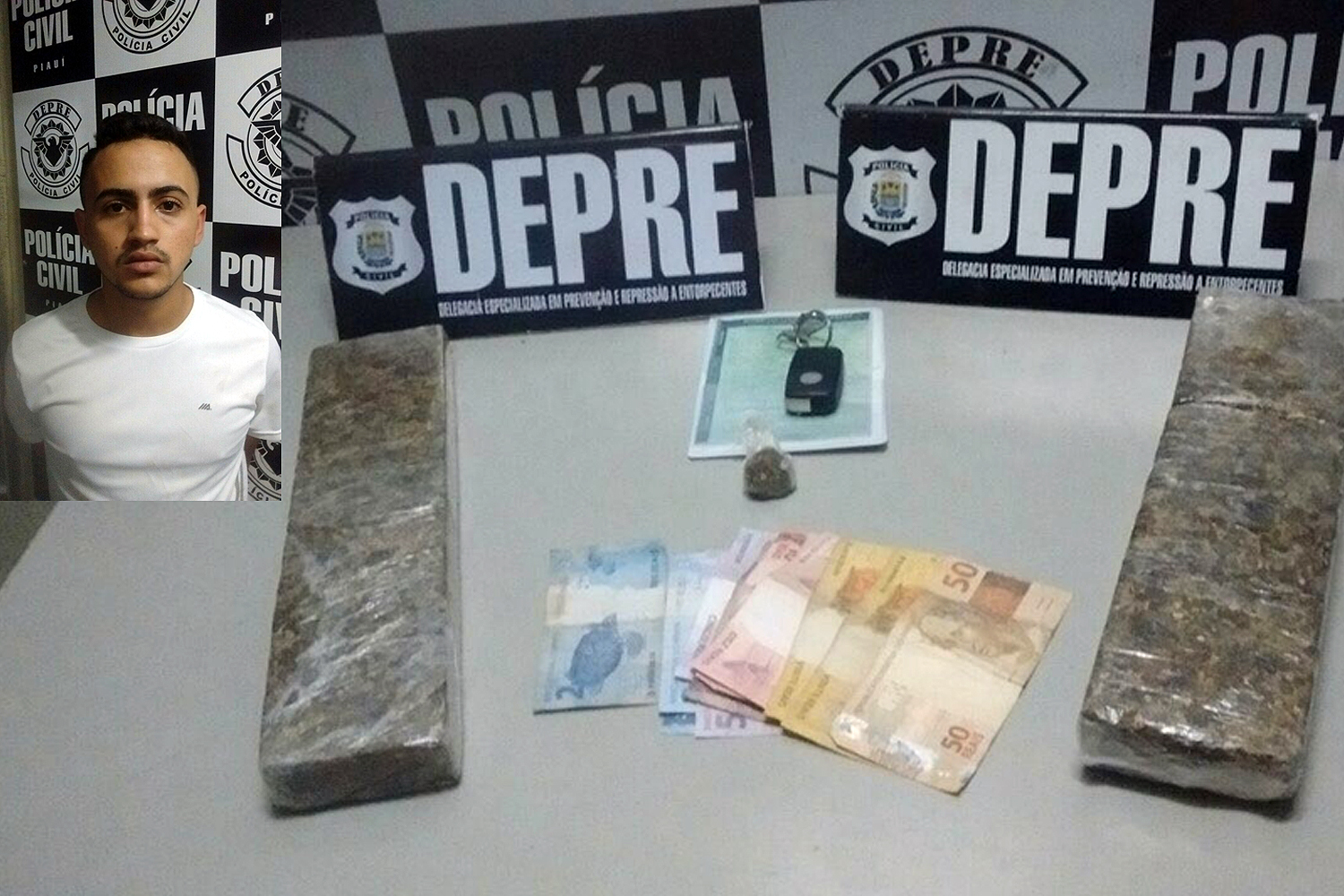 Jovem é preso com drogas