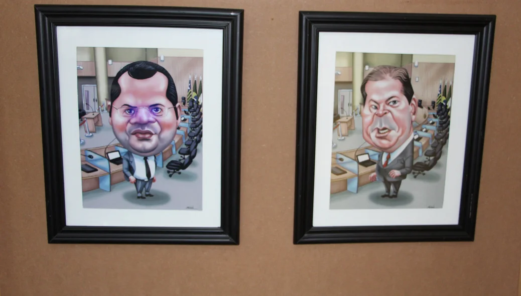 Caricaturas expostas na exposição