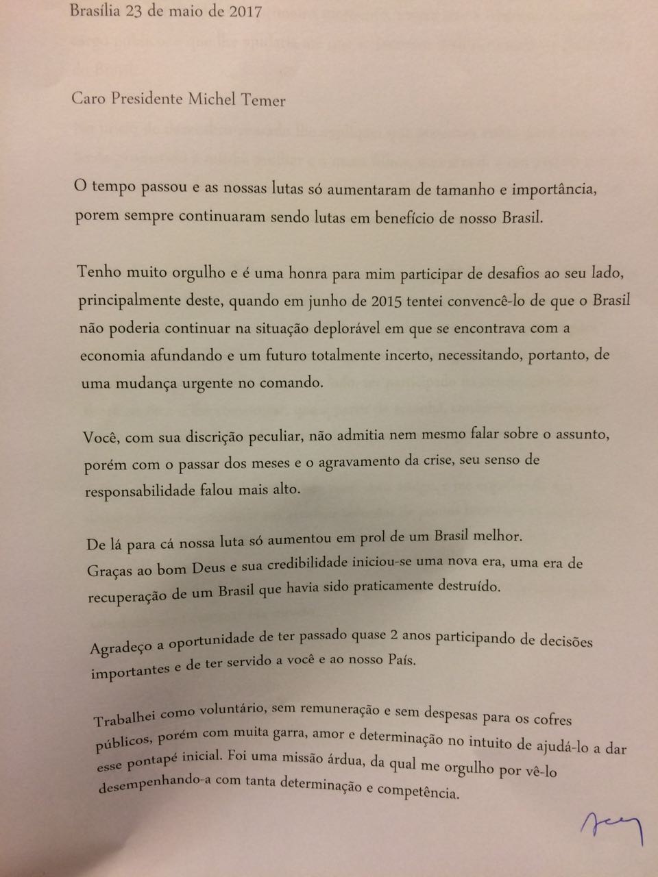 Carta de Mabel a Temer