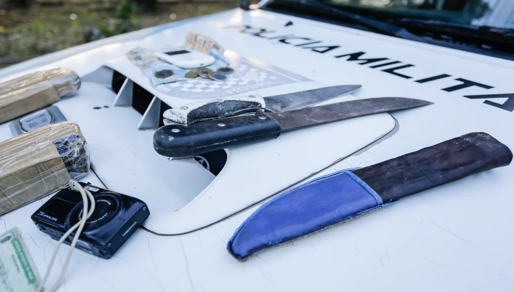 Material apreendido pela polícia