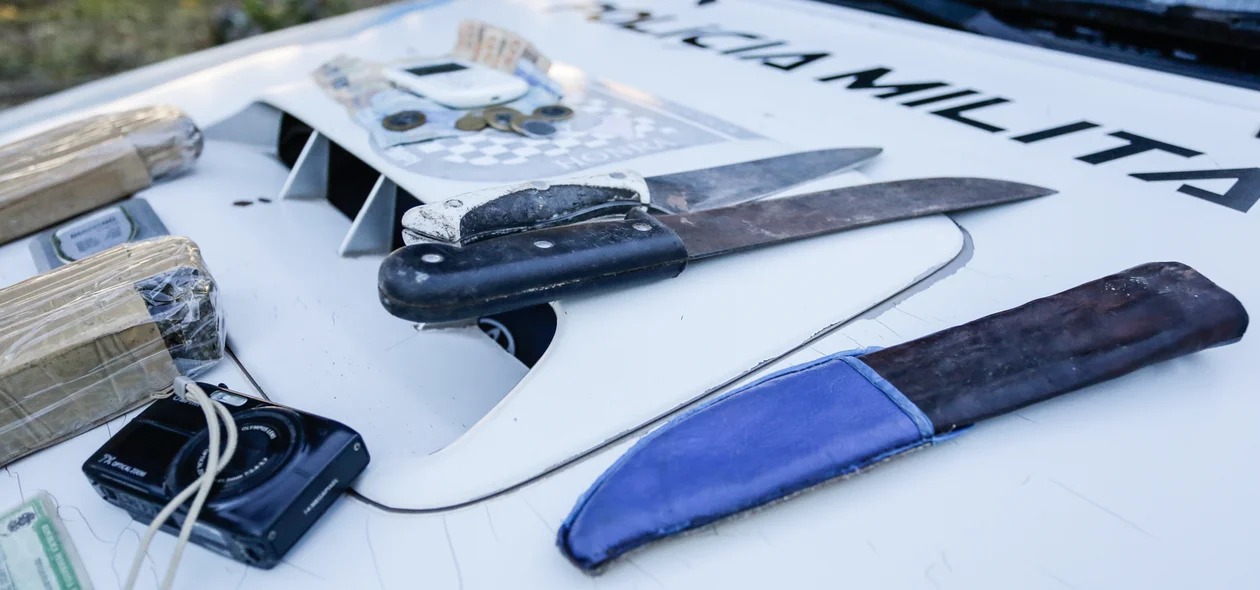 Material apreendido pela polícia