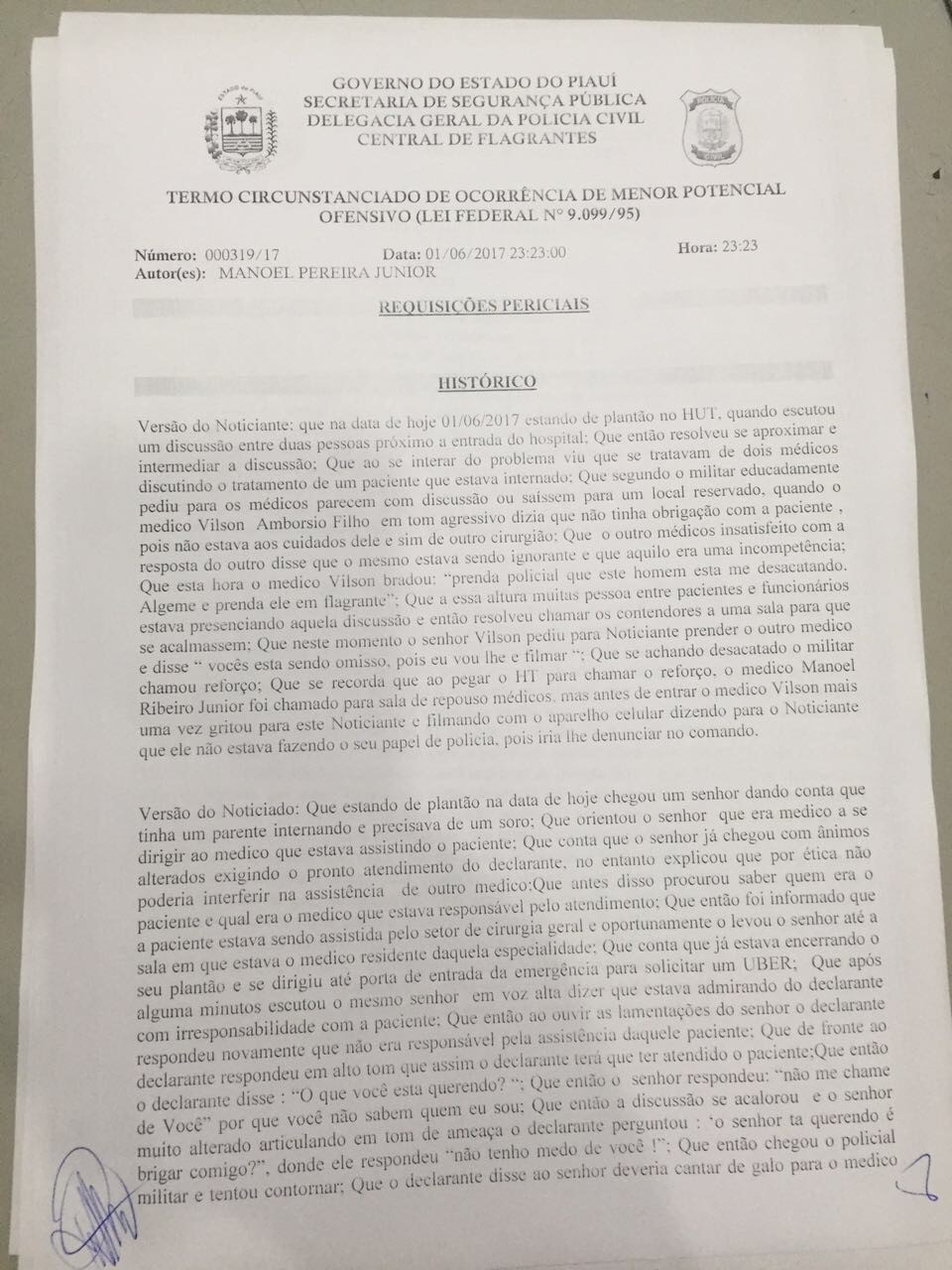 Termo Circunstanciado de Ocorrência