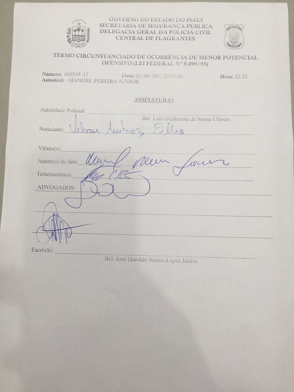 Termo Circunstanciado de Ocorrência