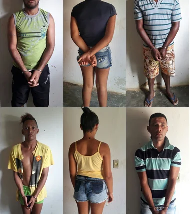 Seis pessoas foram presas acusadas de tráfico de drogas