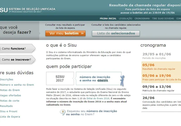 Resultado do Sisu