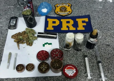 Material apreendido pela polícia