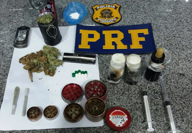 Material apreendido pela polícia