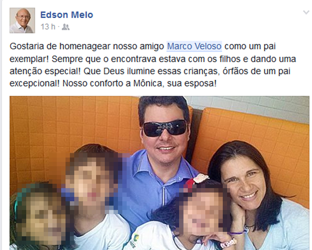 Edson Melo lamenta morte