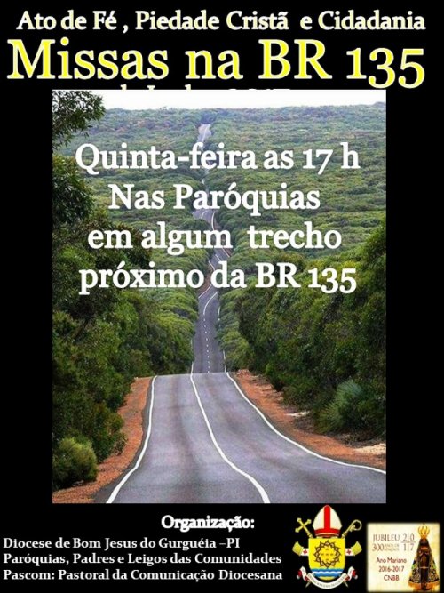 Diocese fará missa de 7º dia em solidariedade as vitimas de acidente na BR 135