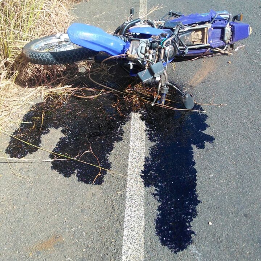 Moto envolvida no acidente