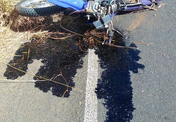 Moto envolvida no acidente