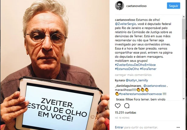 O cantor publicou seu manifesto na rede social