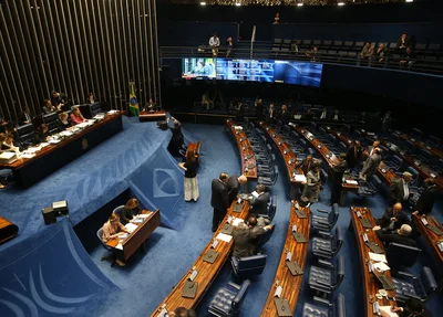 Vista do plenário do Senado, em Brasília