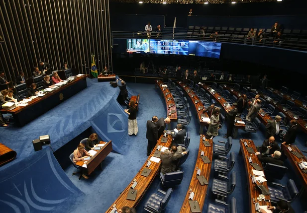 Vista do plenário do Senado, em Brasília