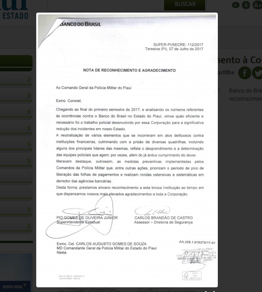 Nota de agradecimento