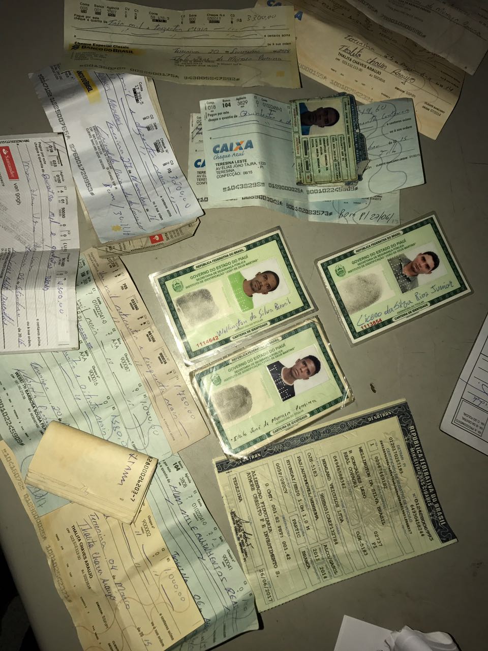 Documentos apreendidos