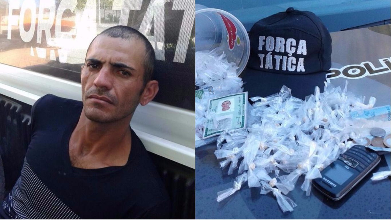 Herbert Gomes de Andrade foi preso com 95 papelotes de crack pronto para consumo
