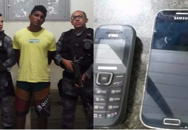 Polícia Militar prendeu o suspeito e recuperou os celulares das vítimas