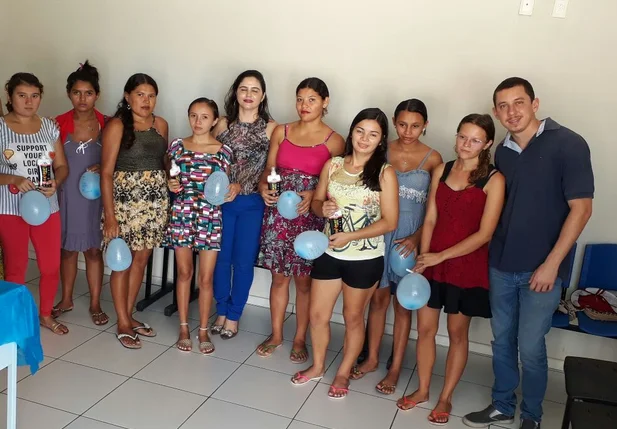 Gestantes que acompanharam a palestra