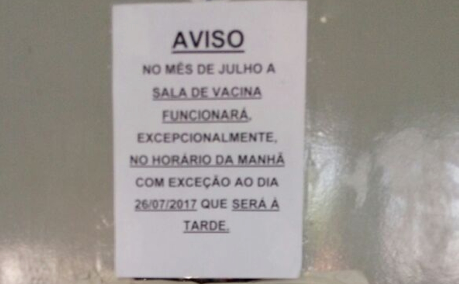 Aviso no Hospital da Primavera