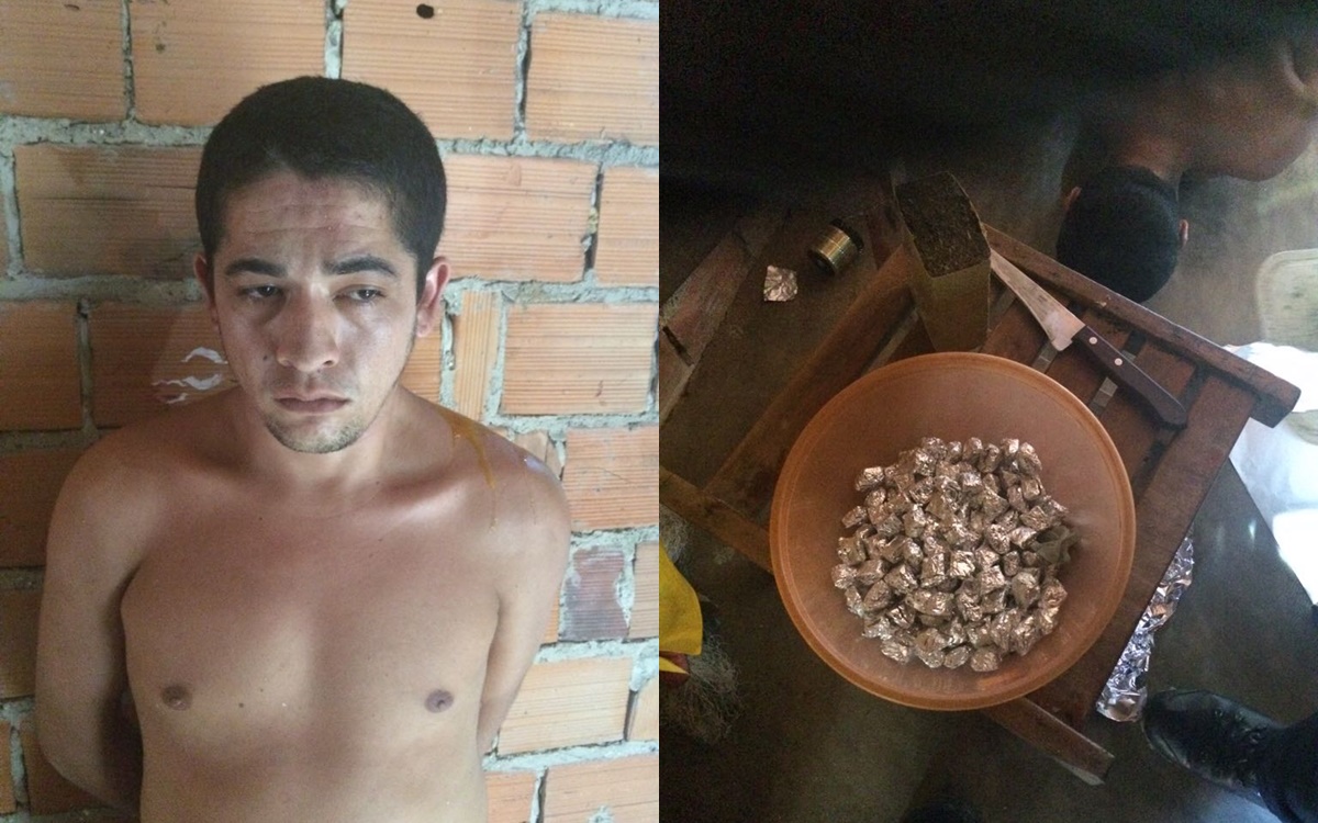 Alinaldo da Silva Oliveira foi preso com várias trouxas de maconha envoltas em papel alunínio