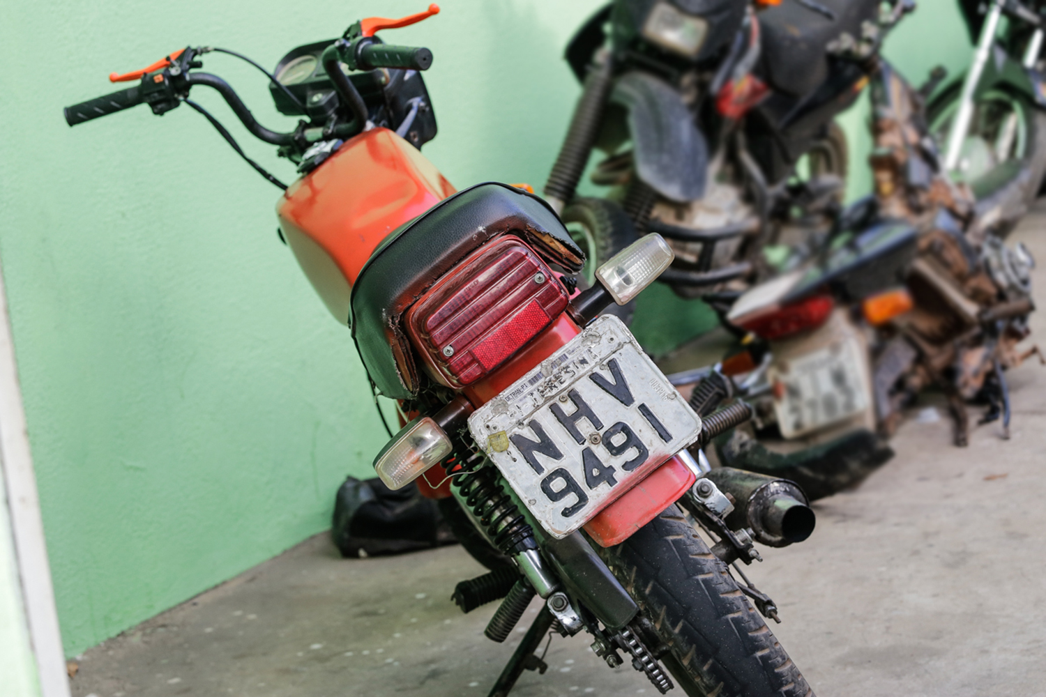 Moto apreendida pela polícia  
