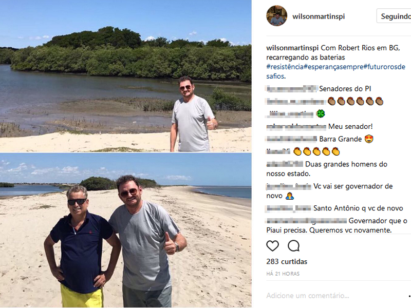 Postagem feita por Wilson Martins em seu instagram
