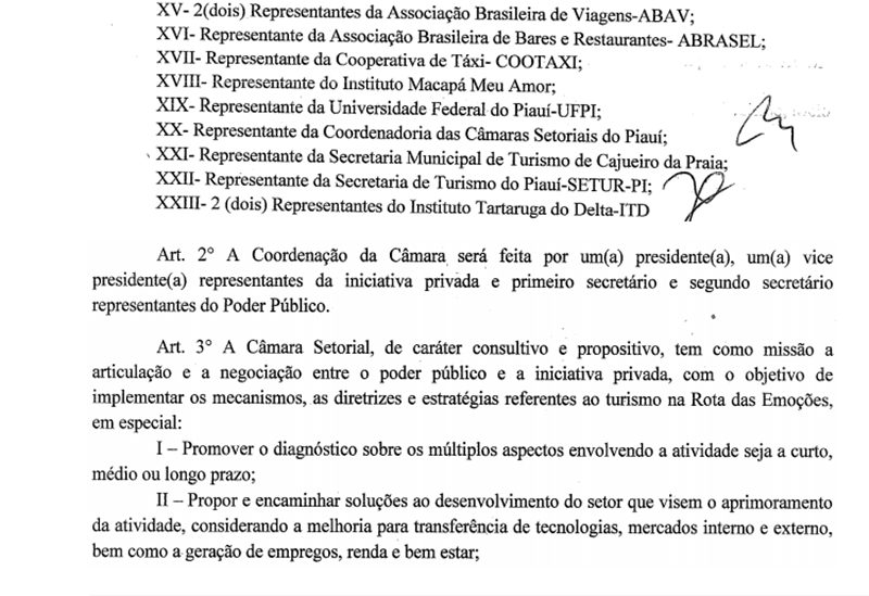 Decreto cria a Câmara Setorial Territorial de Turismo da Rota das Emoções 