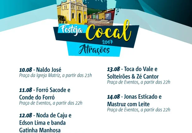 Programação Festeja Cocal 2017