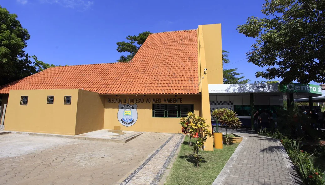 Fachada da delegacia Especializada de Proteção ao Meio Ambiente 