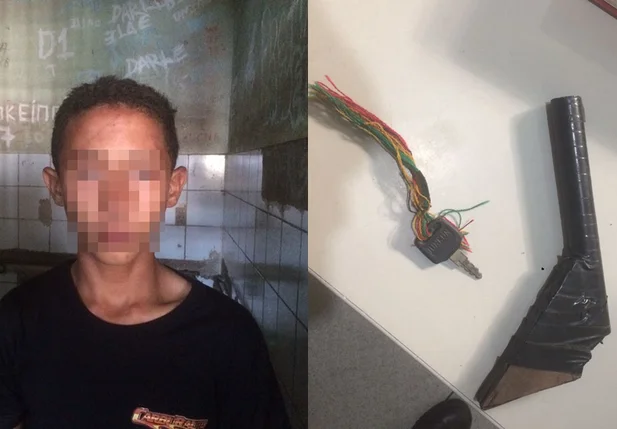 Adolescente de 15 anos foi preso com simulacro de arma de fogo