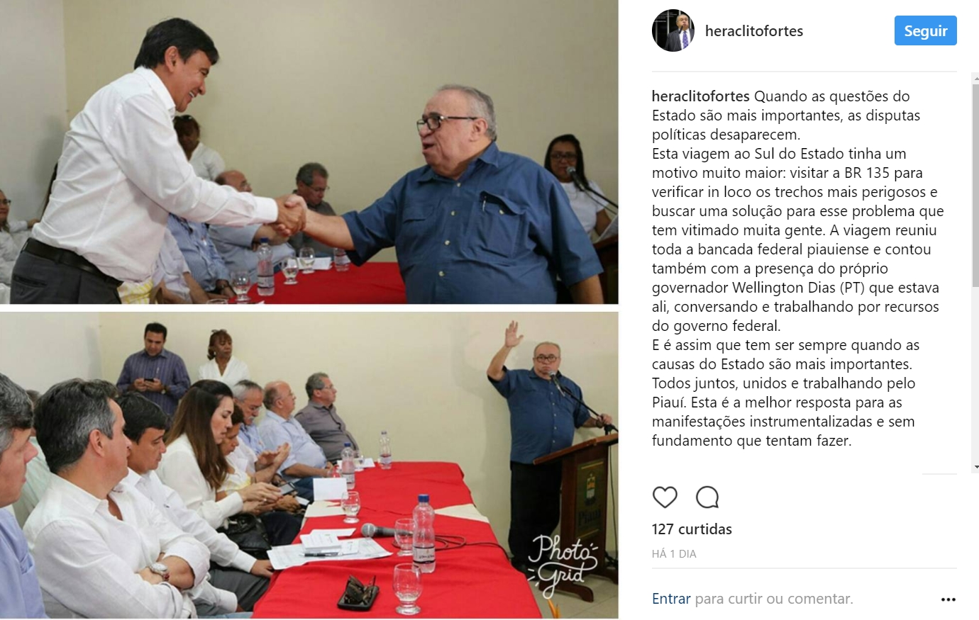 Heráclito Fortes responde manifestação em Bom Jesus