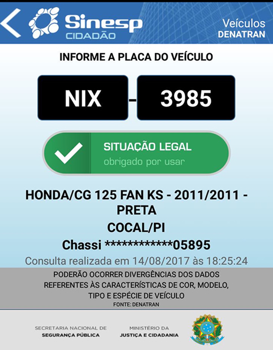 Registro da motocicleta 