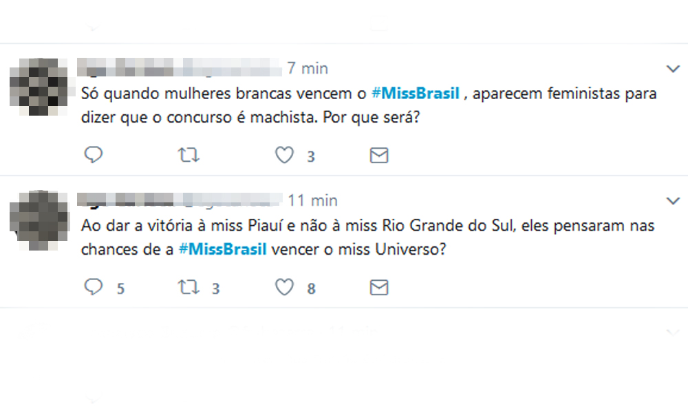 Comentário contra a miss